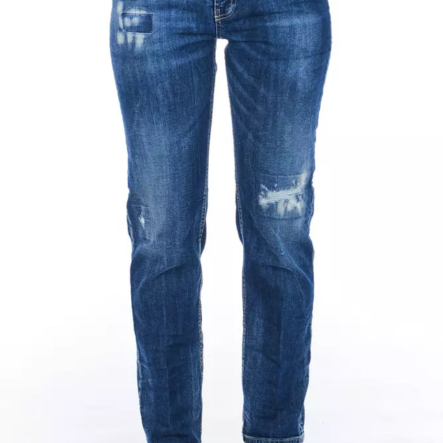 Frankie Morello Blue Cotton Women Jeans