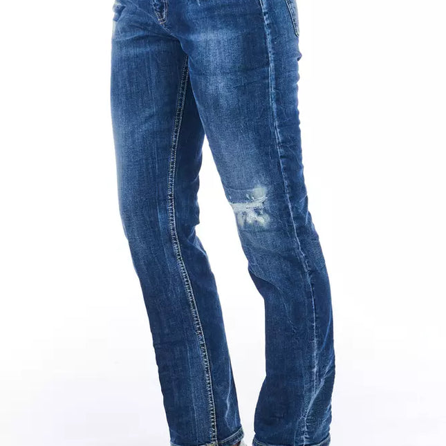 Frankie Morello Blue Cotton Women Jeans