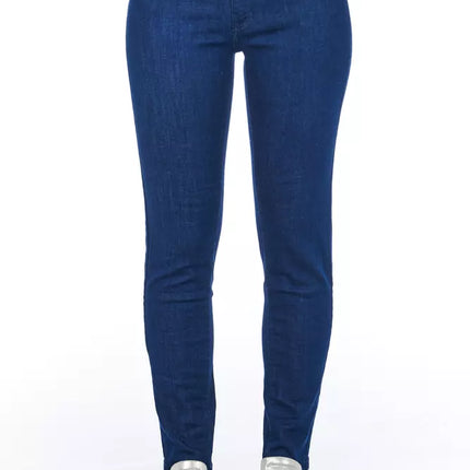 Frankie Morello Blue Cotton Women Skinny Jean