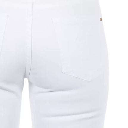 Frankie Morello White Cotton Women Jeans