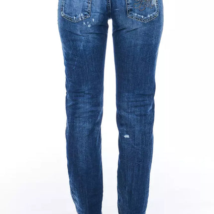 Frankie Morello Blue Cotton Women Jeans