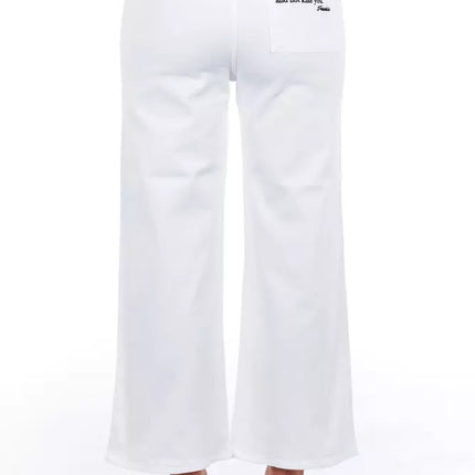 Frankie Morello White Cotton Women Cropped Trouser