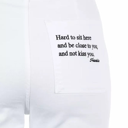Frankie Morello White Cotton Women Cropped Trouser