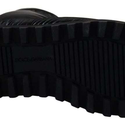 Dolce & Gabbana Black Boots Padded Mid Calf Winter Shoes