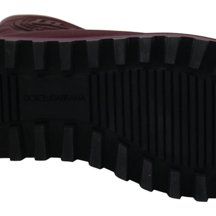 Dolce & Gabbana Bordeaux Nylon Boots Padded Mid Shoes