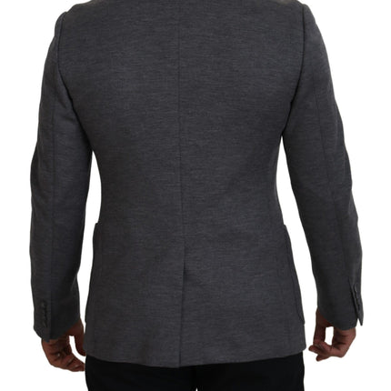 Dolce & Gabbana Gray Wool Stretch Slim Fit Jacket Blazer