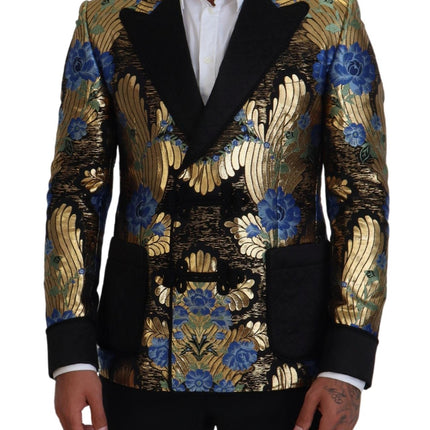 Dolce & Gabbana Gold Lurex Double Breasted Jacket Blazer