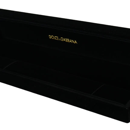 Dolce & Gabbana Black Velvet Logo Plaque Storage Bracelet Jewelry Box