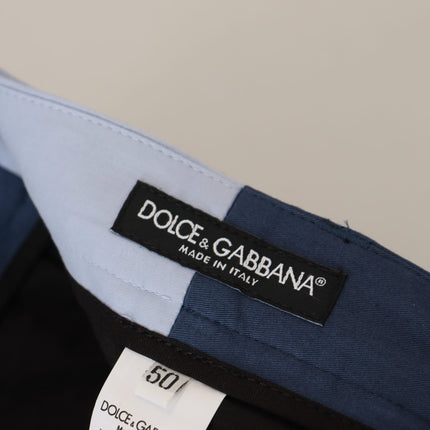 Dolce & Gabbana Blue Cotton Straight Fit Pants