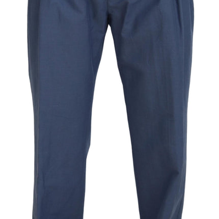 Dolce & Gabbana Blue Linen Chino Men Formal Pants