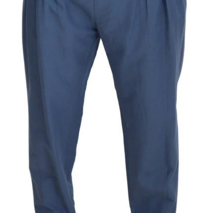 Dolce & Gabbana Blue Linen Chino Formal Pants