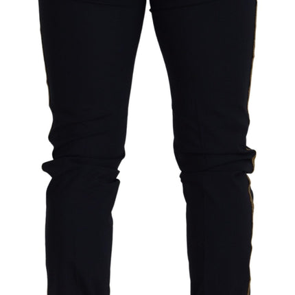 Dolce & Gabbana Black Wool Slim Formal Pants