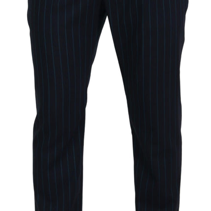 Dolce & Gabbana Blue Striped Men Formal Pants