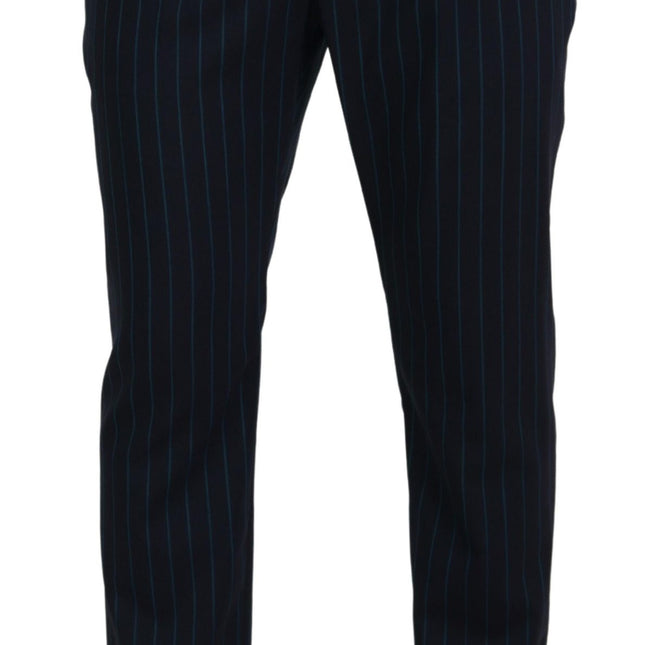 Dolce & Gabbana Blue Striped Men Formal Pants