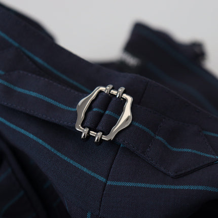 Dolce & Gabbana Blue Striped Men Formal Pants
