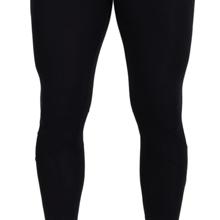 Dolce & Gabbana Black Nylon Slim Fit Stretch Pants
