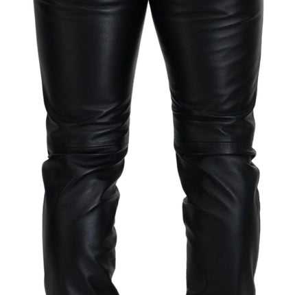 Dolce & Gabbana Black Shiny Stretch Skinny Pants
