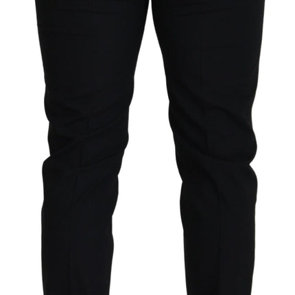 Dolce & Gabbana Black Polyester Chino Formal Pants