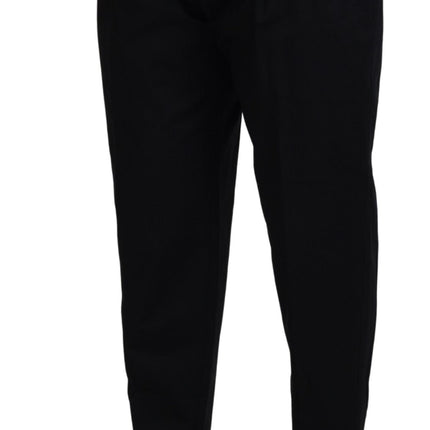 Dolce & Gabbana Black Cotton Chino Formal Pants