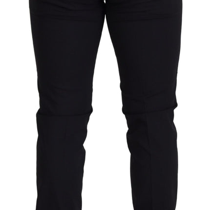 Dolce & Gabbana Black Wool Chino Formal Pants