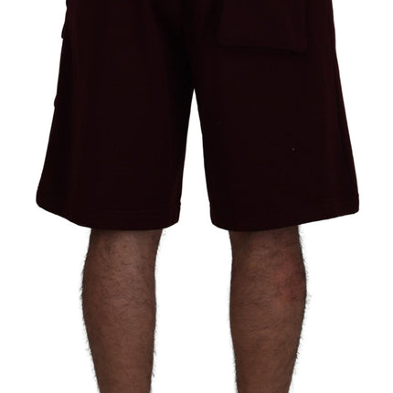 Dolce & Gabbana Maroon Bermuda Cargo Men Shorts