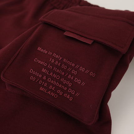 Dolce & Gabbana Maroon Bermuda Cargo Men Shorts