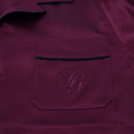 Dolce & Gabbana Red Silk Lounge Top Pajama Sleepwear Shirt