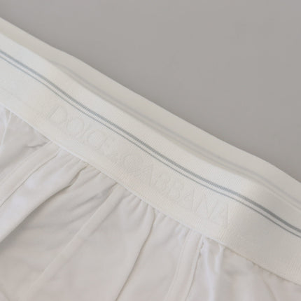 Dolce & Gabbana White Cotton Blend Regular Boxer Underwear