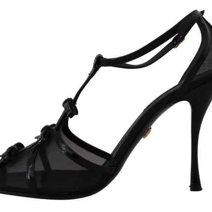 Dolce & Gabbana Black Stiletto High Heels Sandals Shoes