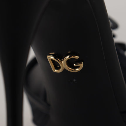 Dolce & Gabbana Black Stiletto High Heels Sandals Shoes
