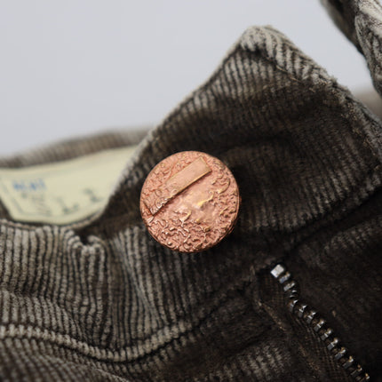 Acht Gray Washed Cotton Corduroy Slim Fit Men Jeans