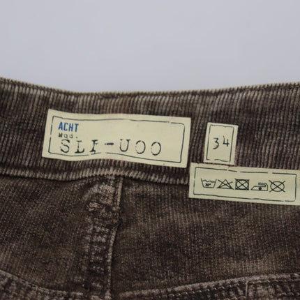 Acht Gray Washed Cotton Corduroy Slim Fit Men Jeans
