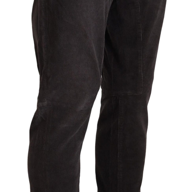 Acht Brown Cotton Straight Fit Men Casual Pants