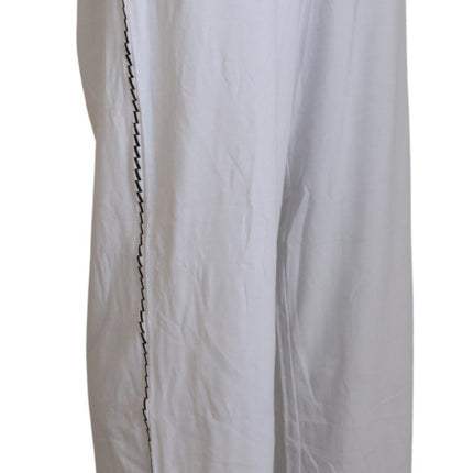 John Galliano White Cotton Logo Loose Men Pants