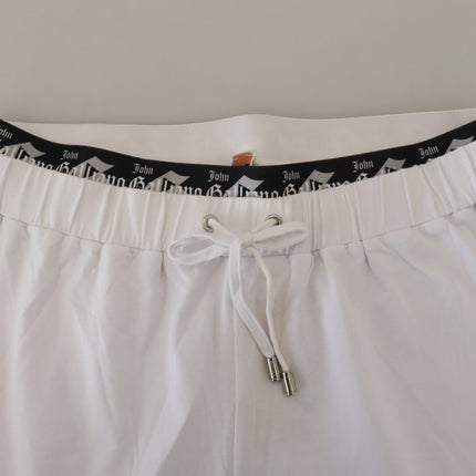 John Galliano White Cotton Logo Loose Men Pants