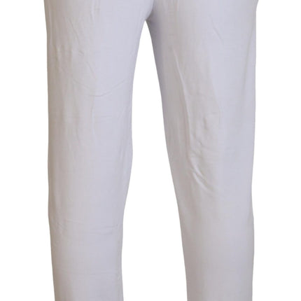 John Galliano White Cotton Logo Mens Jogger Pants