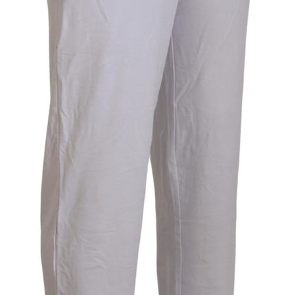 John Galliano White Cotton Logo Mens Jogger Pants