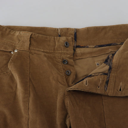 Ermanno Scervino Brown Cotton Corduroy Cargo Pants