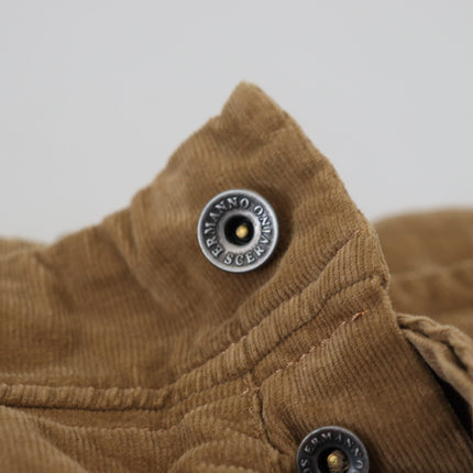Ermanno Scervino Brown Cotton Corduroy Cargo Pants