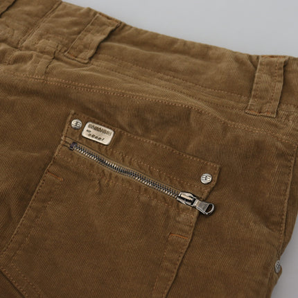 Ermanno Scervino Brown Cotton Corduroy Cargo Pants