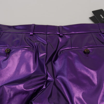 Dolce & Gabbana Purple Shining Men Casual Pants
