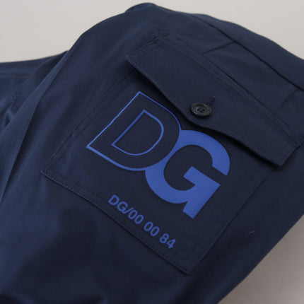 Dolce & Gabbana Blue Cotton Men Cropped Pants