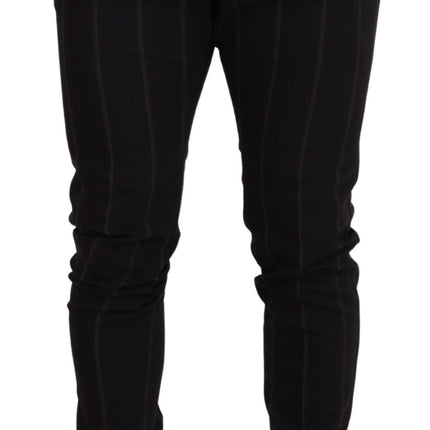 Dolce & Gabbana Black Wool Chino Formal Men Pants