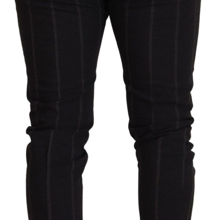 Dolce & Gabbana Black Wool Chino Formal Men Pants