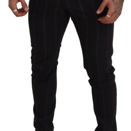 Dolce & Gabbana Black Wool Chino Formal Men Pants