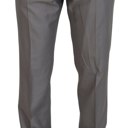 Dolce & Gabbana Silver Wool Silk 3 Piece Slim Fit Suit