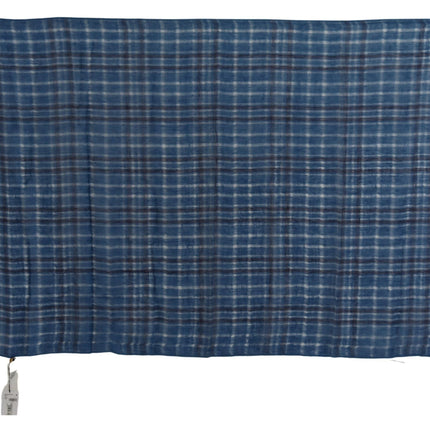 Costume National Blue Linen Shawl Foulard Fringes Scarf