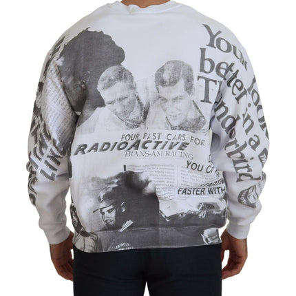 MSGM White Cotton Crewneck Pullover Sweatshirt Sweater
