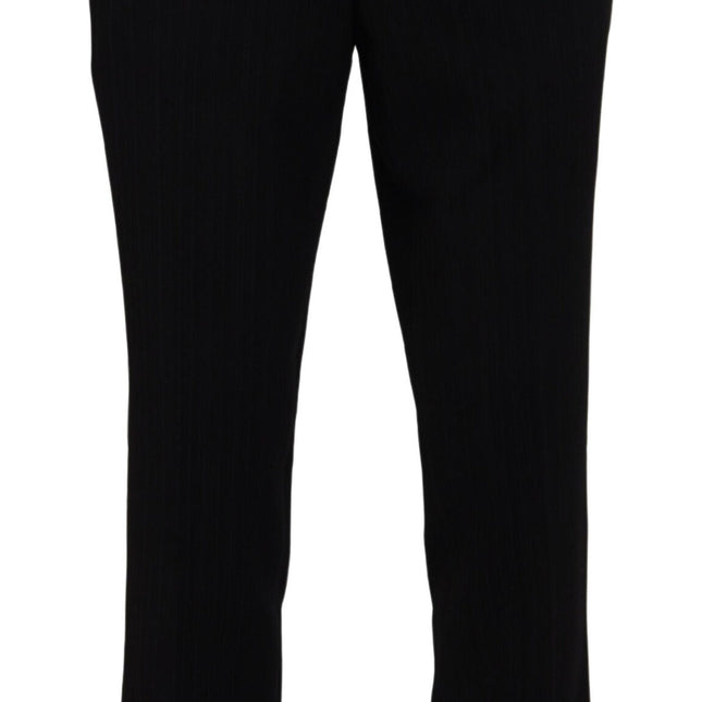 BENCIVENGA Black Cotton Straight Fit Men Formal Pants