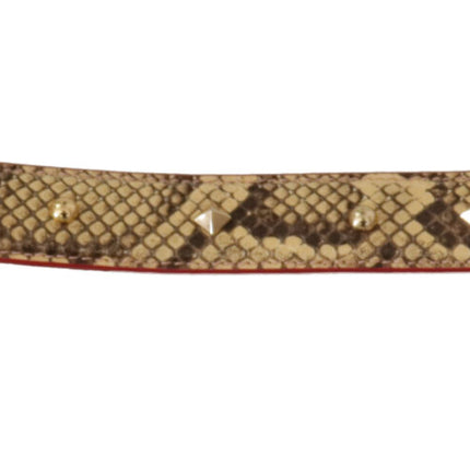 Dolce & Gabbana Beige Exotic Leather Crystals Shoulder Strap